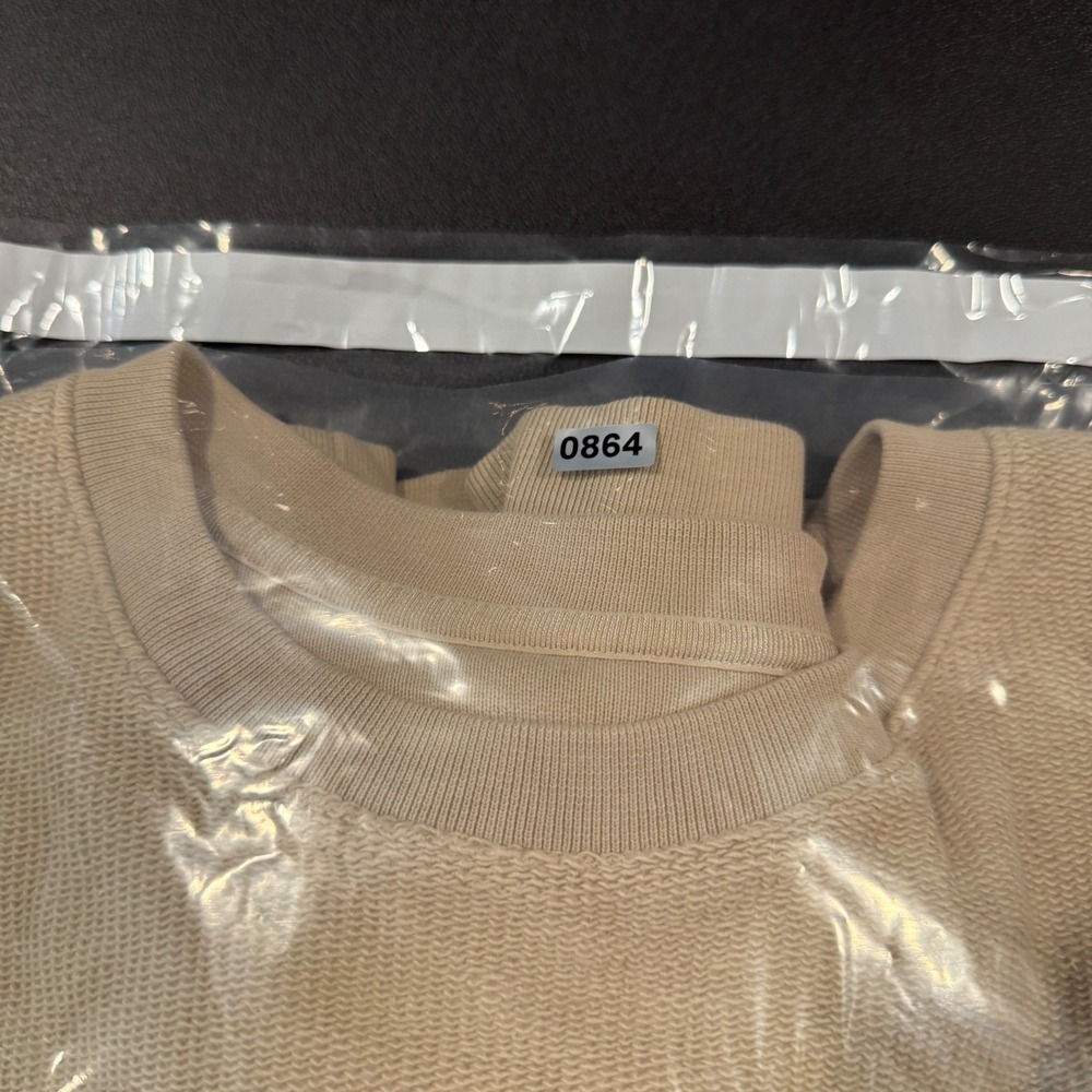 Jordan Heritage Sweatshirt Tan Flight Tour Graphic Waffle Knit Crewneck Large - Picture 7 of 7